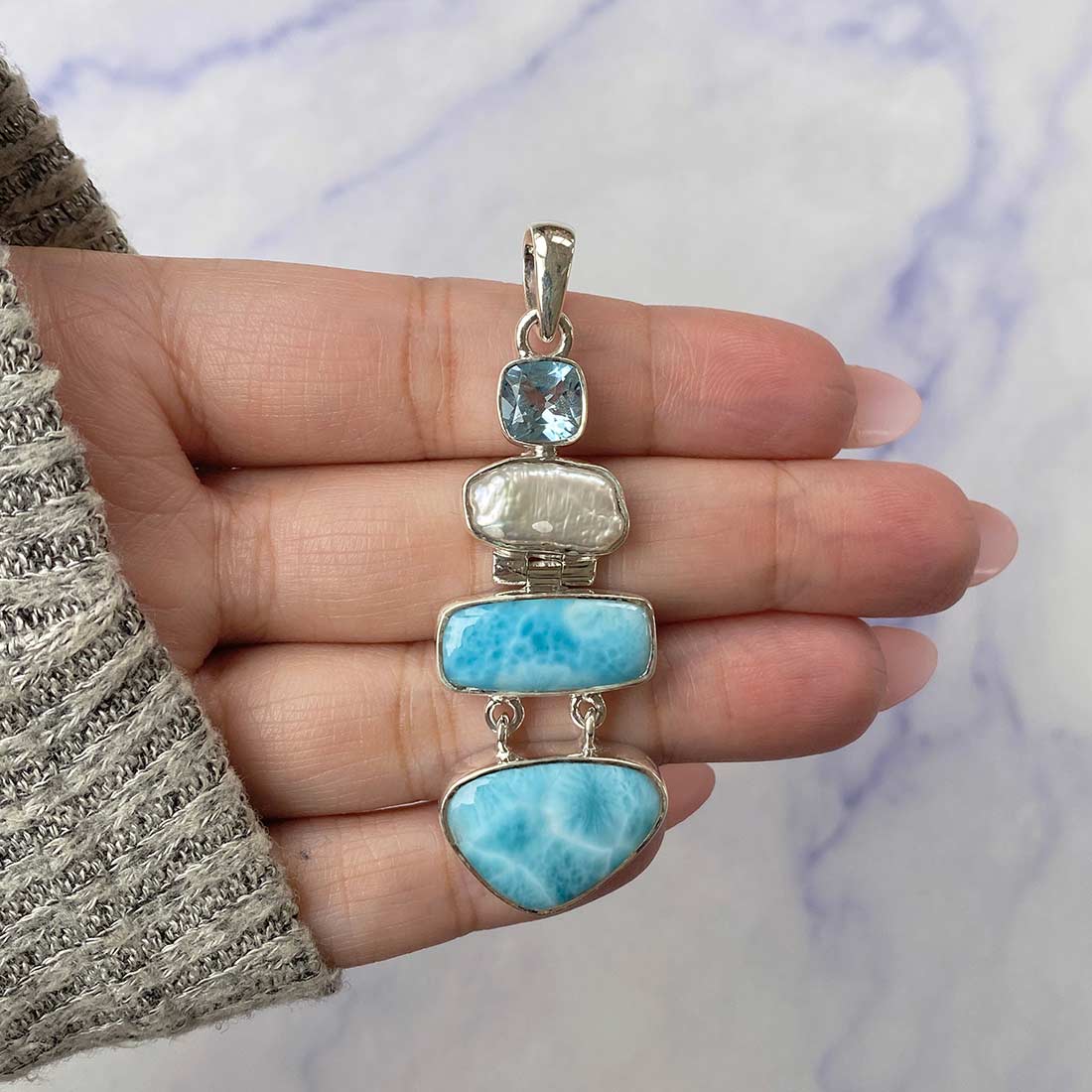 Larimar Pendant-(LAR-P-59.)