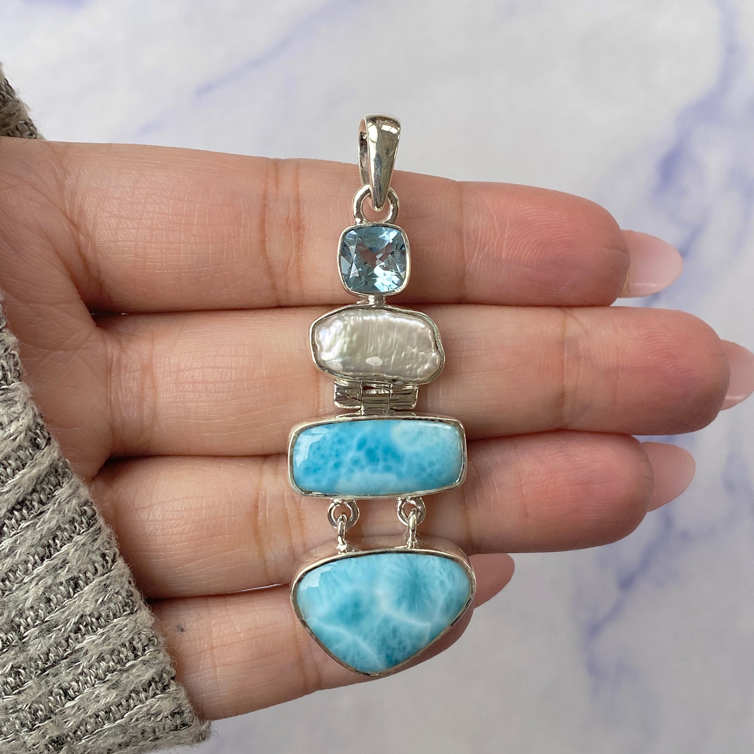 Larimar Pendant-(LAR-P-59.)