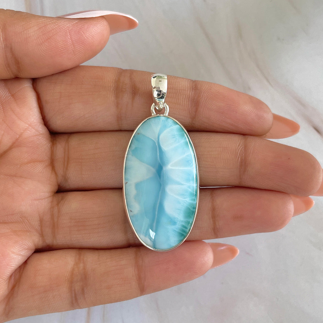 Larimar Pendant-(LAR-P-593.)