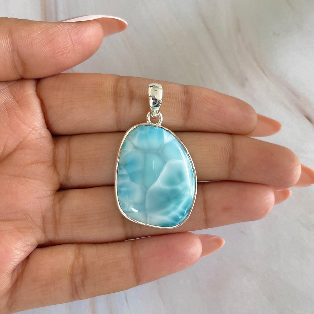 Larimar Pendant-(LAR-P-595.)