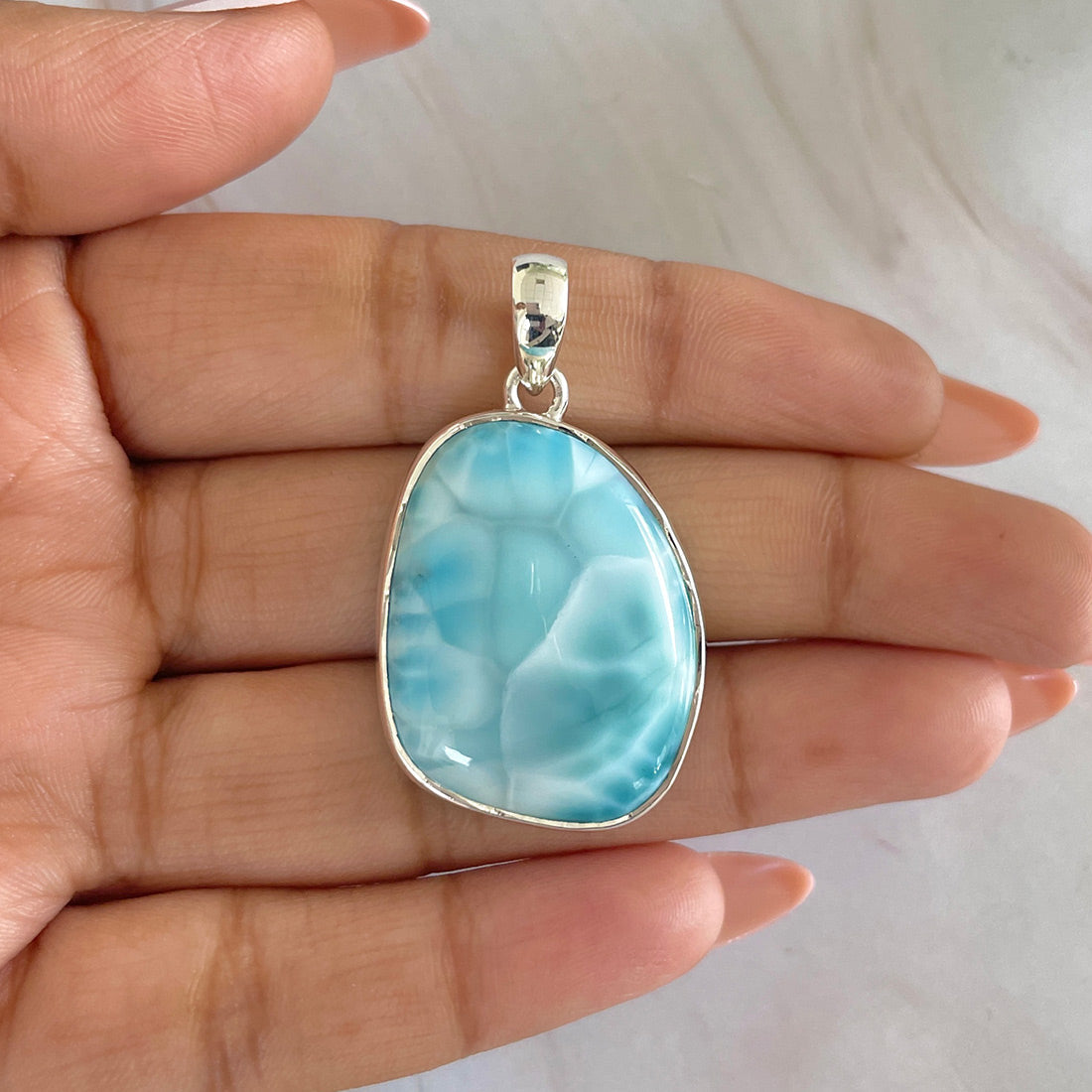 Larimar Pendant-(LAR-P-595.)