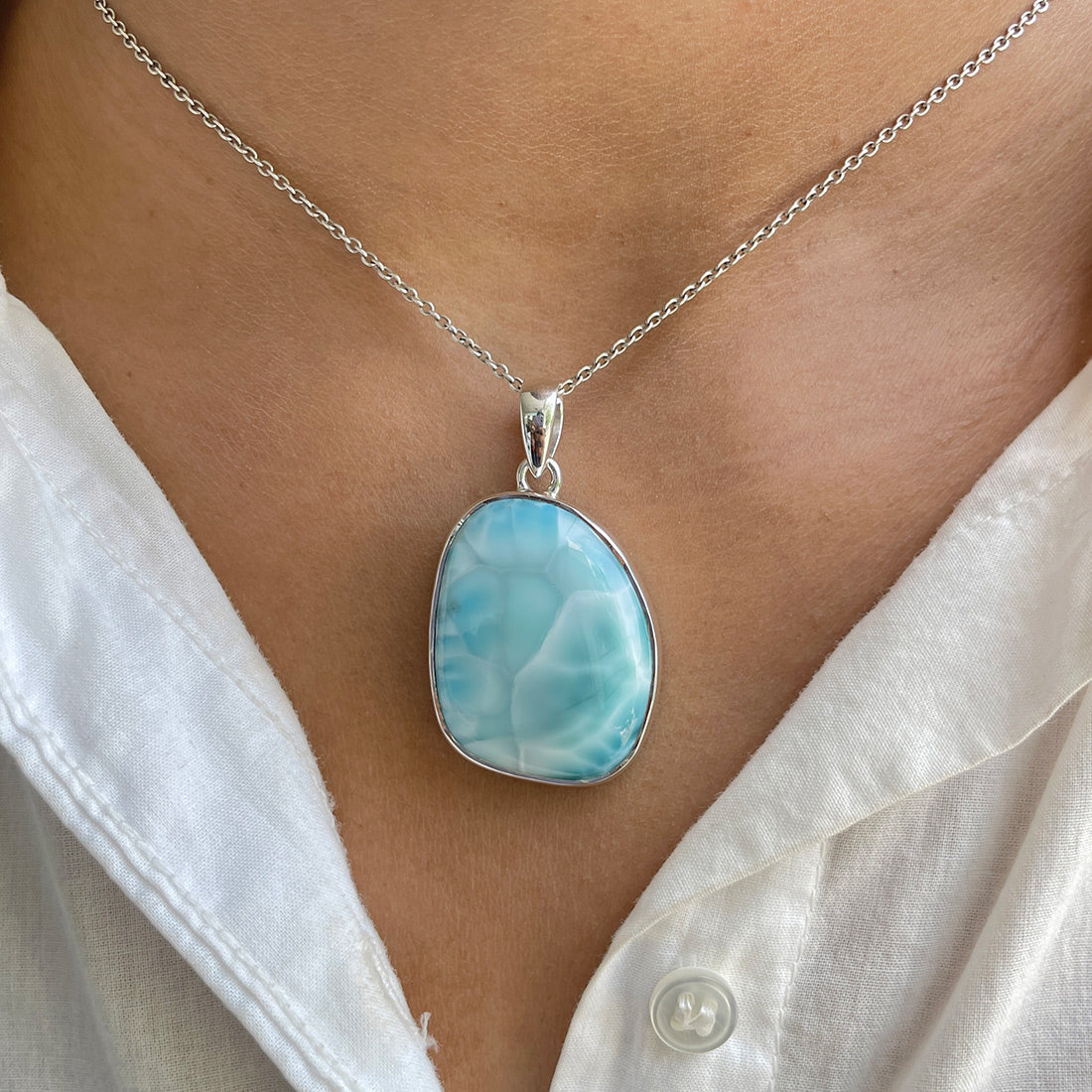 Larimar Pendant-(LAR-P-595.)