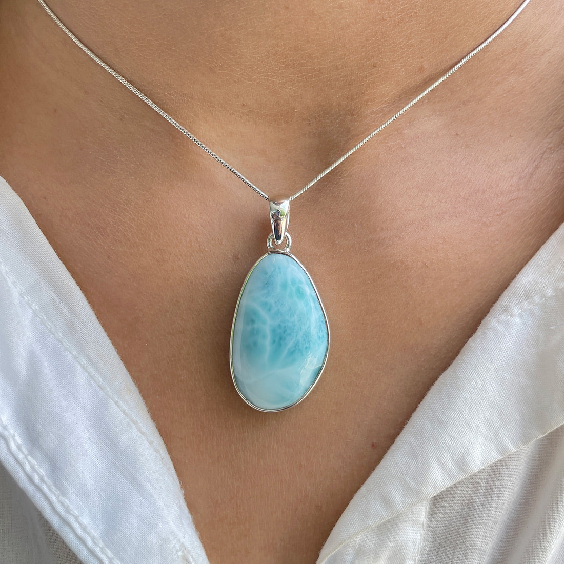 Larimar Pendant-(LAR-P-596.)