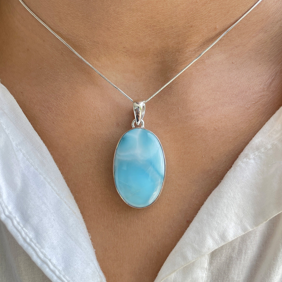Larimar Pendant-(LAR-P-597.)