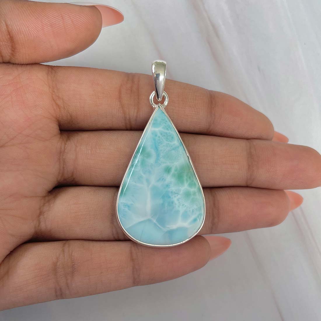 Larimar Pendant-(LAR-P-609.)