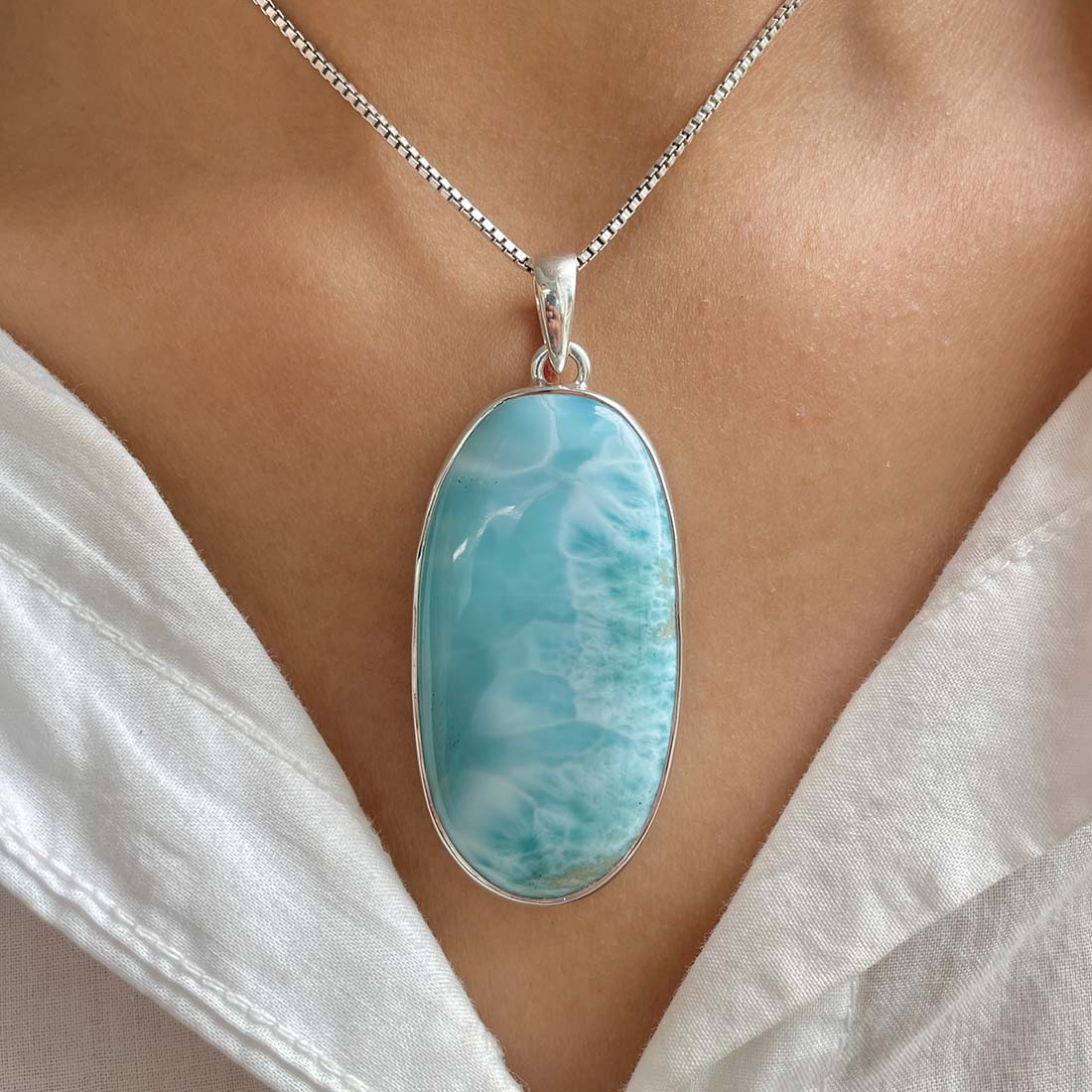 Larimar Pendant-(LAR-P-614.)