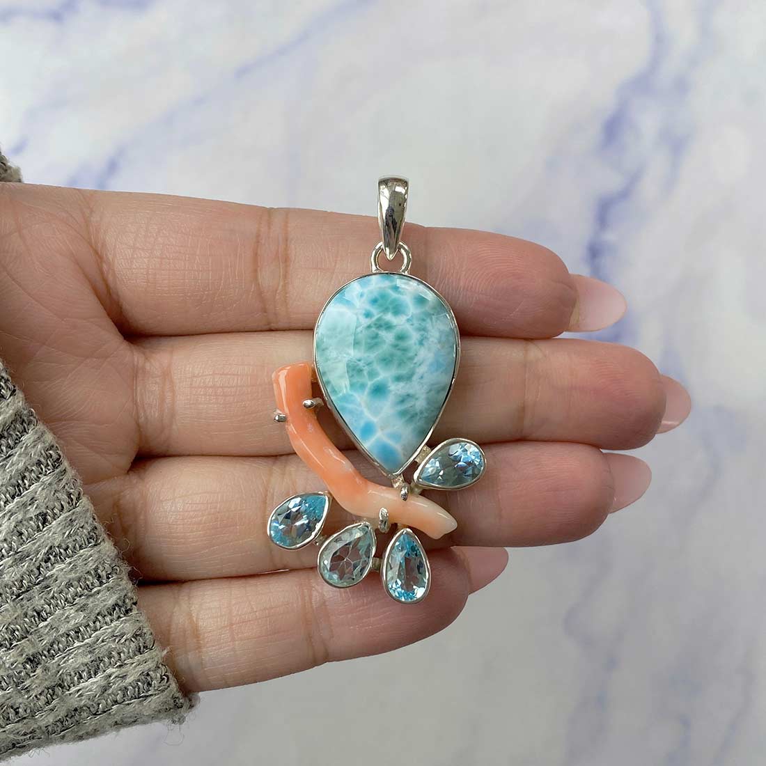 Larimar Pendant-(LAR-P-63.)