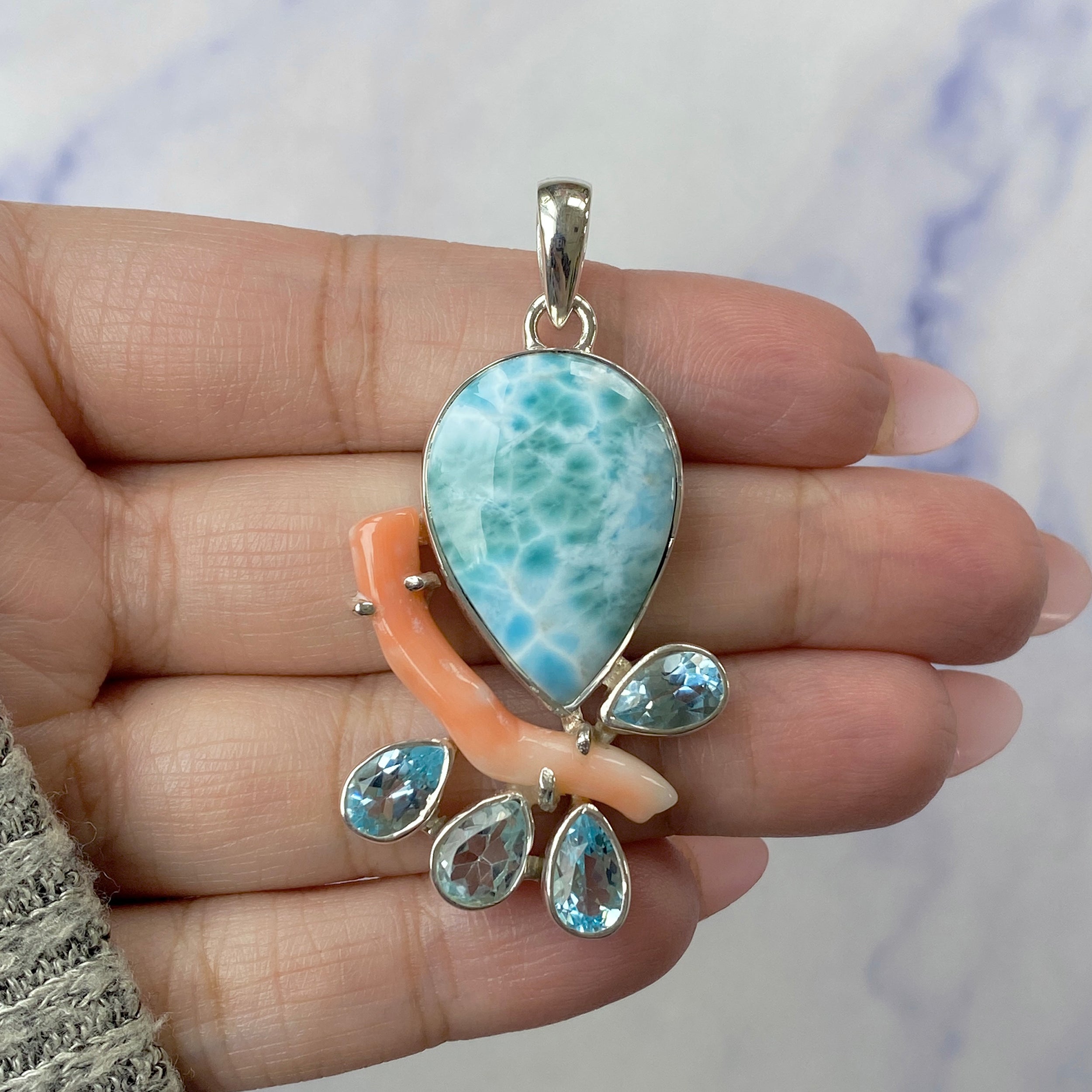 Larimar Pendant-(LAR-P-63.)
