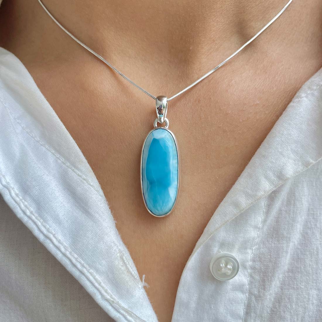 Larimar Pendant-(LAR-P-633.)