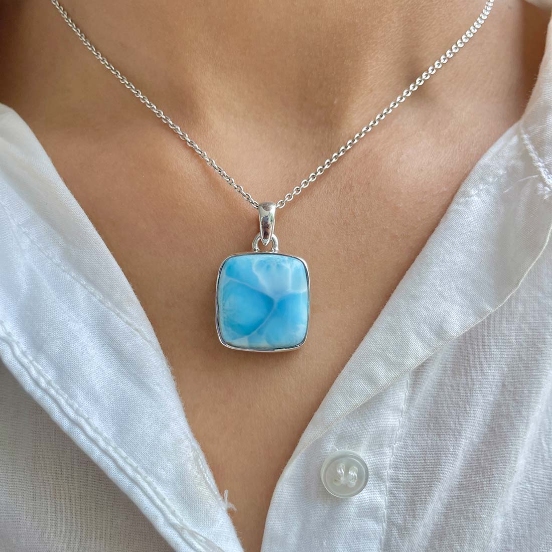 Larimar Pendant-(LAR-P-642.)