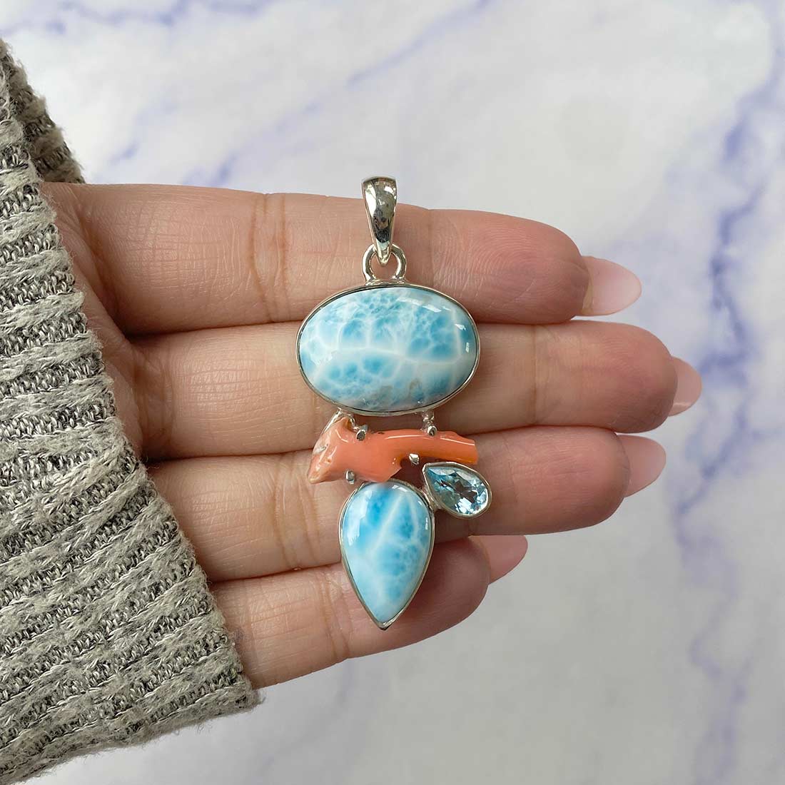 Larimar Pendant-(LAR-P-65.)