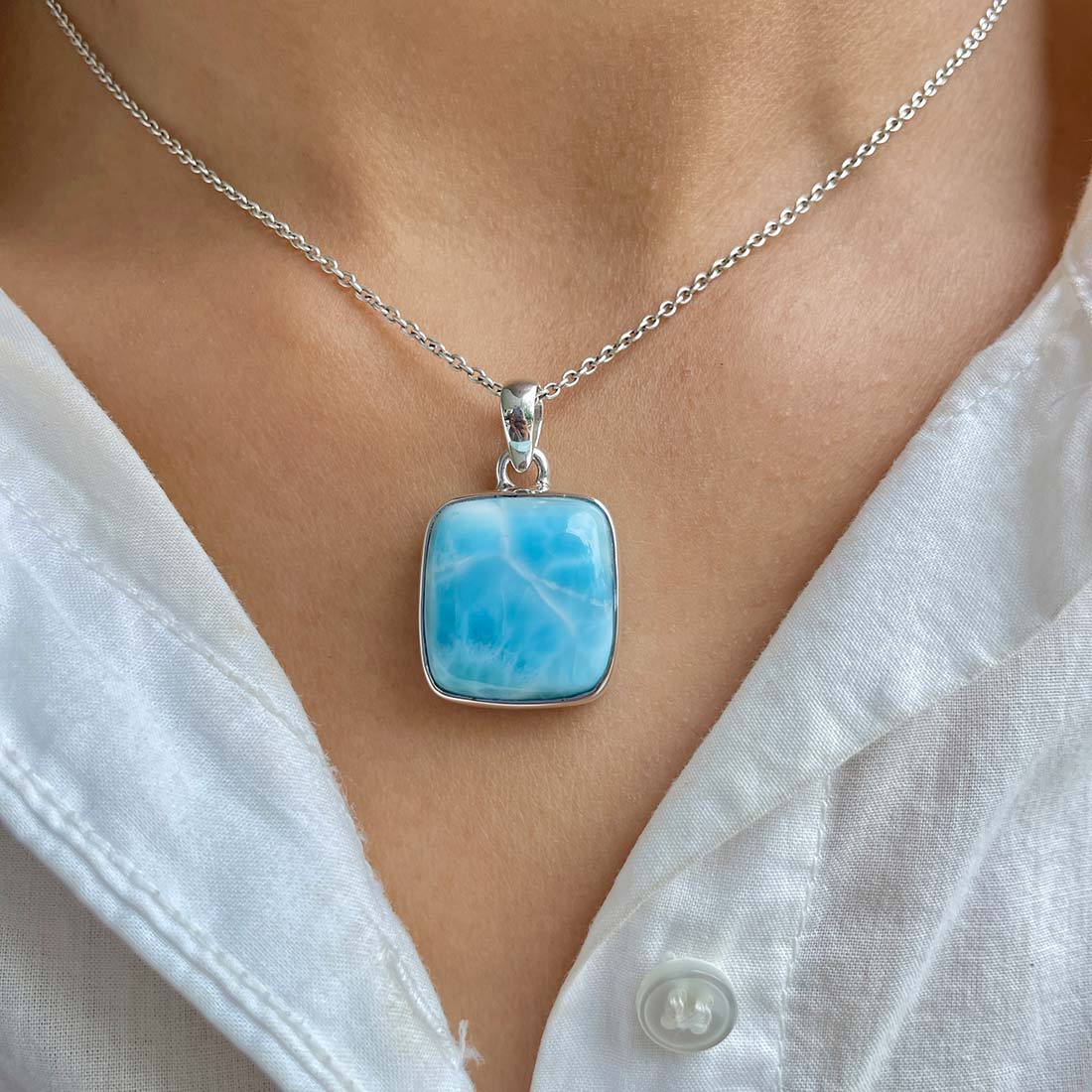 Larimar Pendant-(LAR-P-655.)