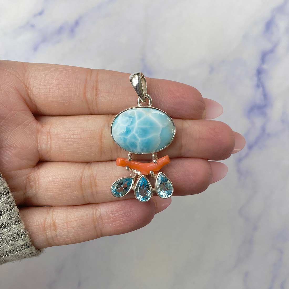 Larimar Pendant-(LAR-P-66.)