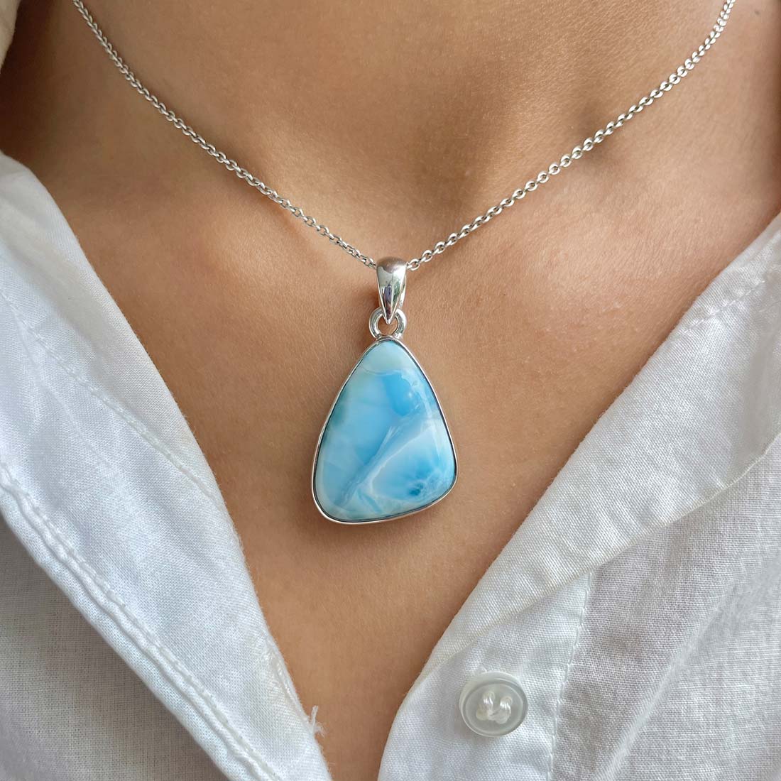 Larimar Pendant-(LAR-P-673.)