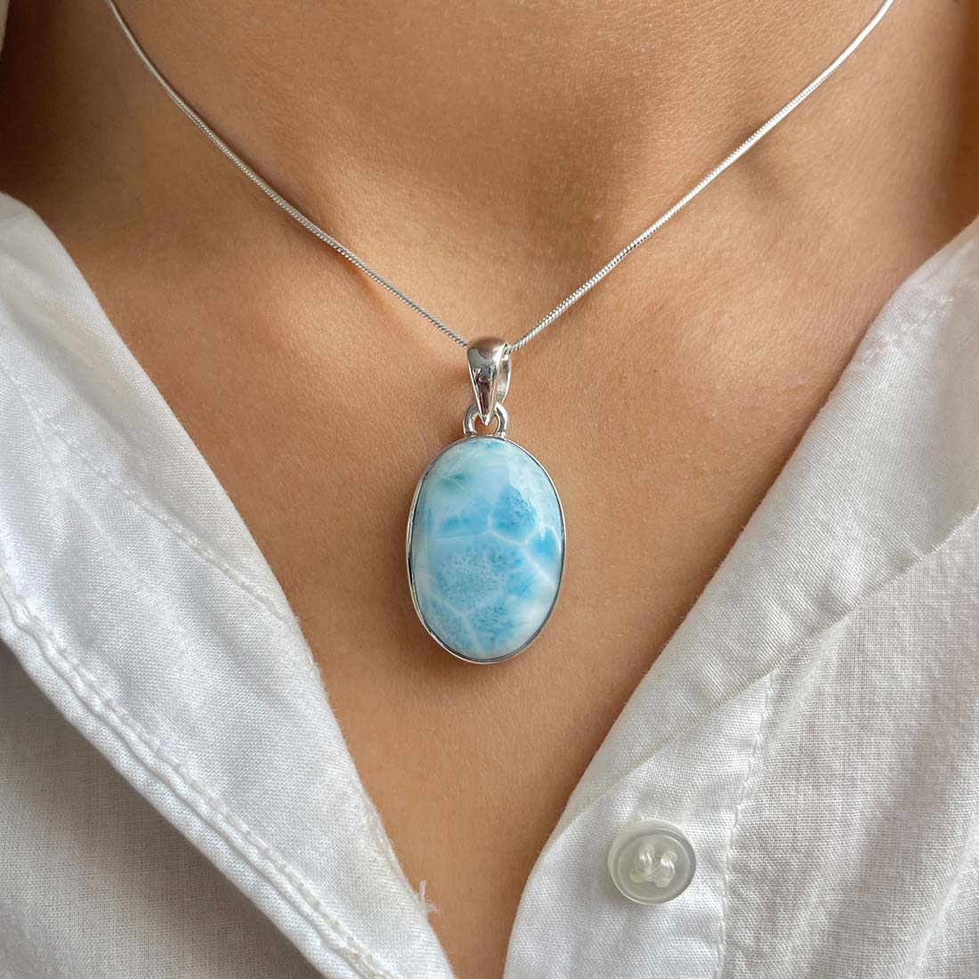 Larimar Pendant-(LAR-P-675.)