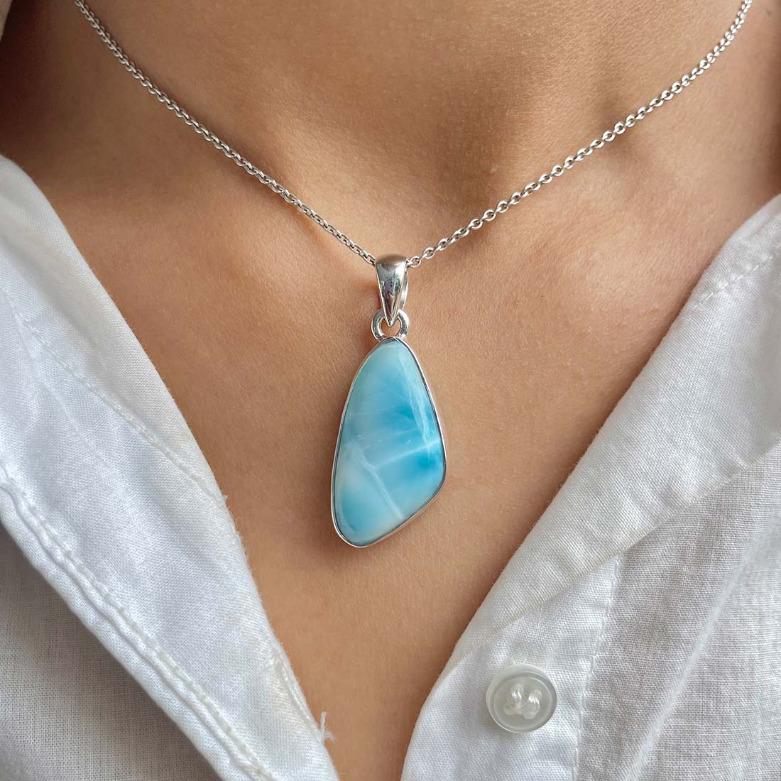 Larimar Pendant-(LAR-P-676.)