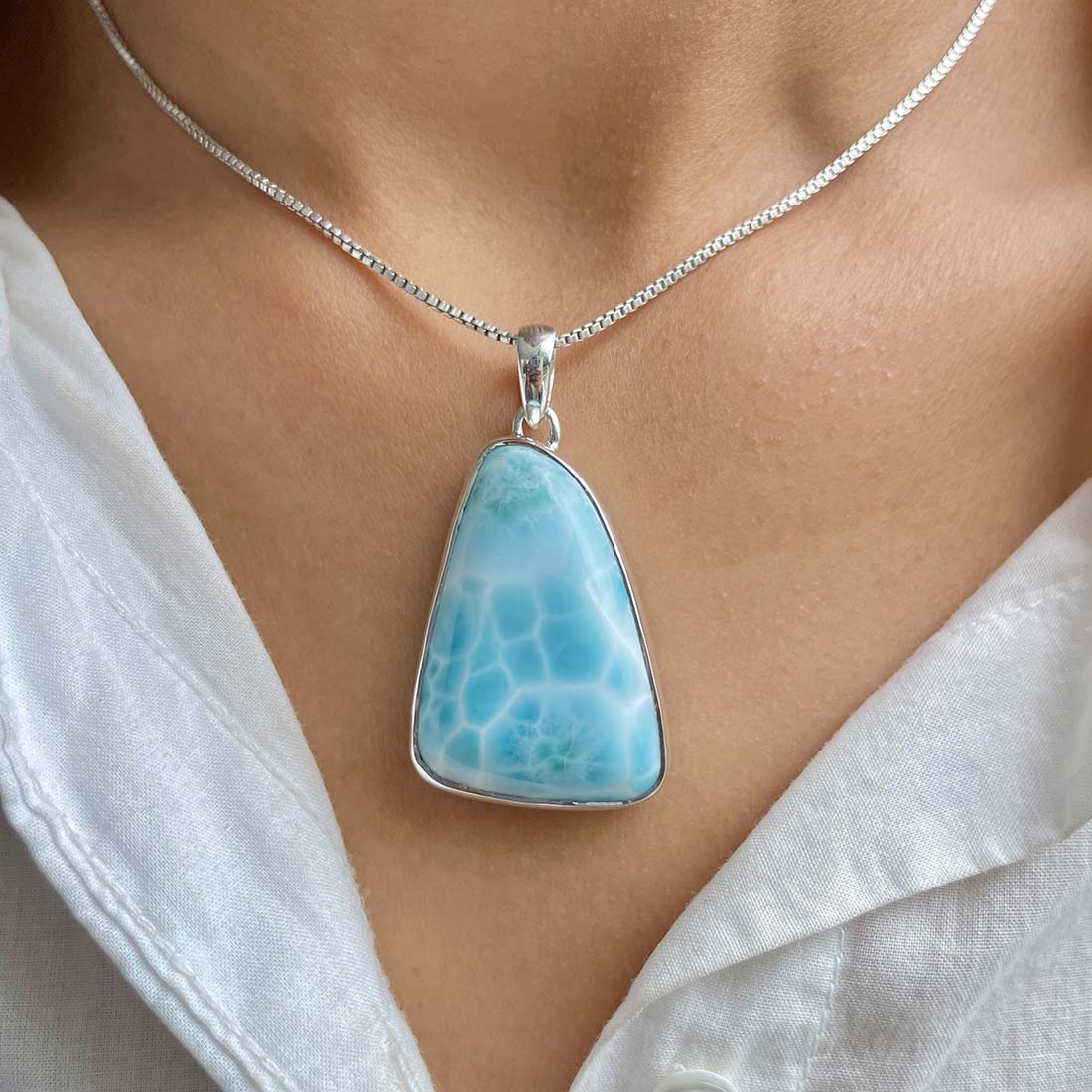 Larimar Pendant-(LAR-P-689.)