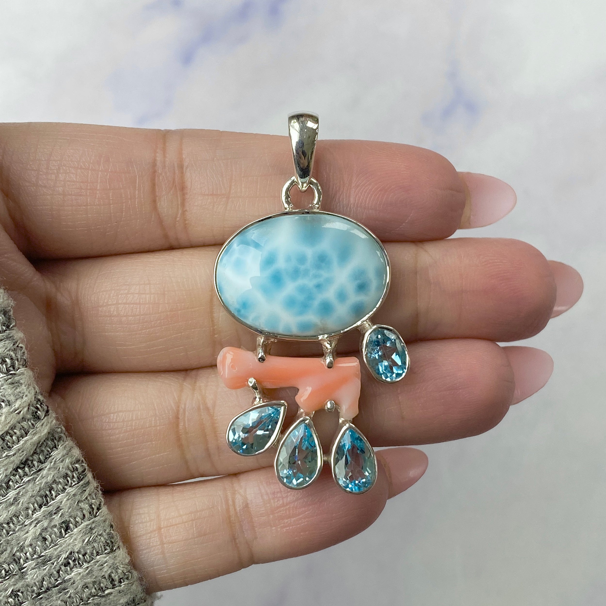 Larimar Pendant-(LAR-P-69.)