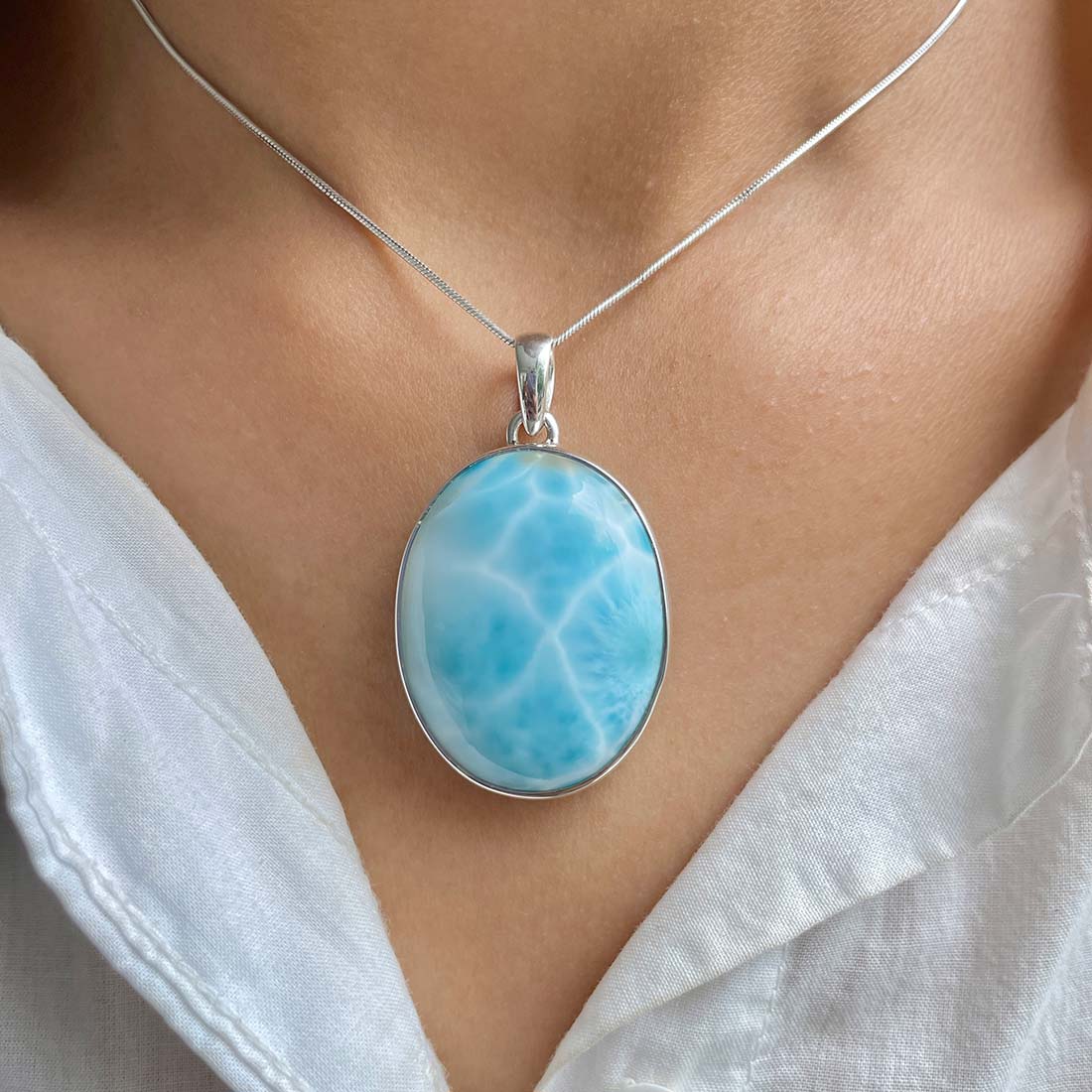 Larimar Pendant-(LAR-P-690.)