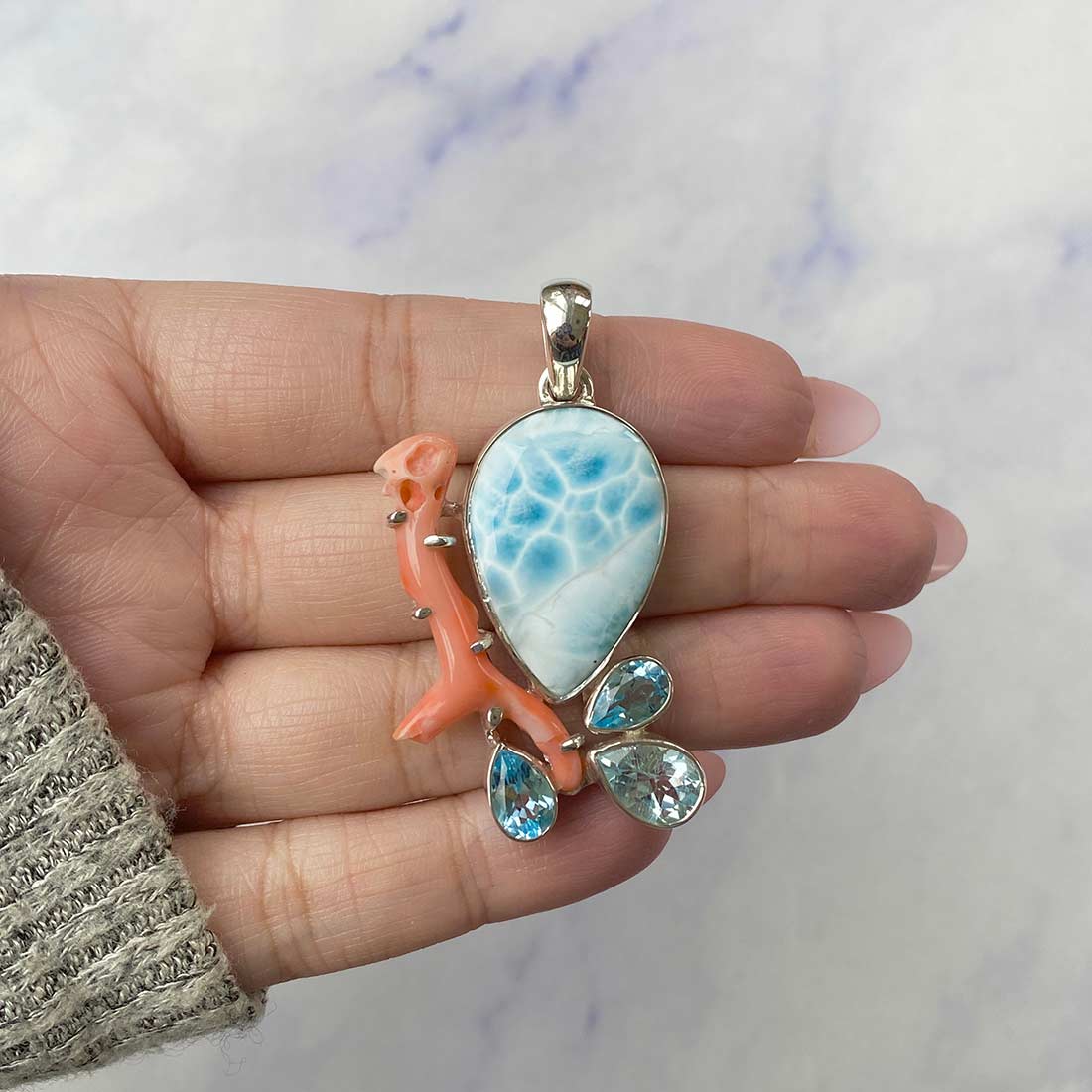 Larimar Pendant-(LAR-P-70.)