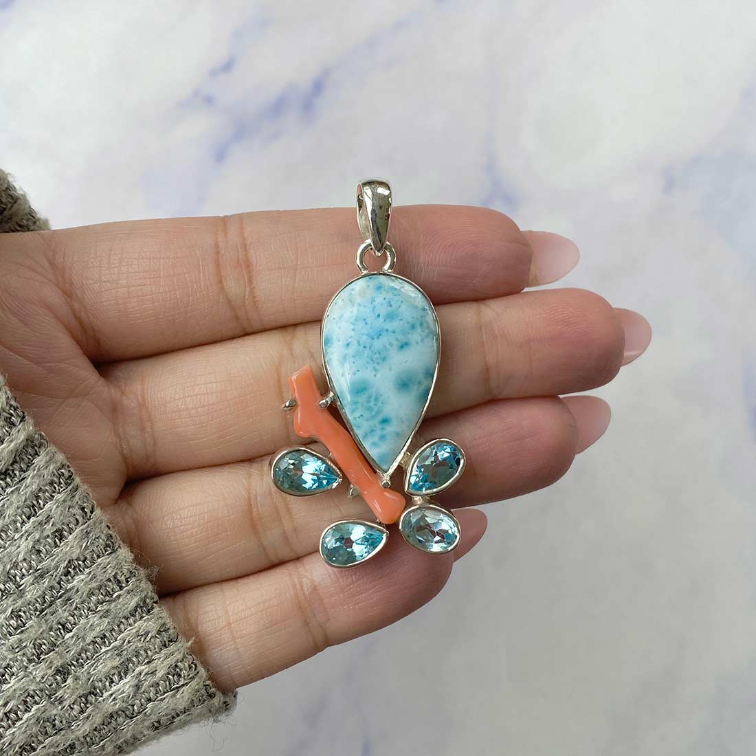 Larimar Pendant-(LAR-P-72.)