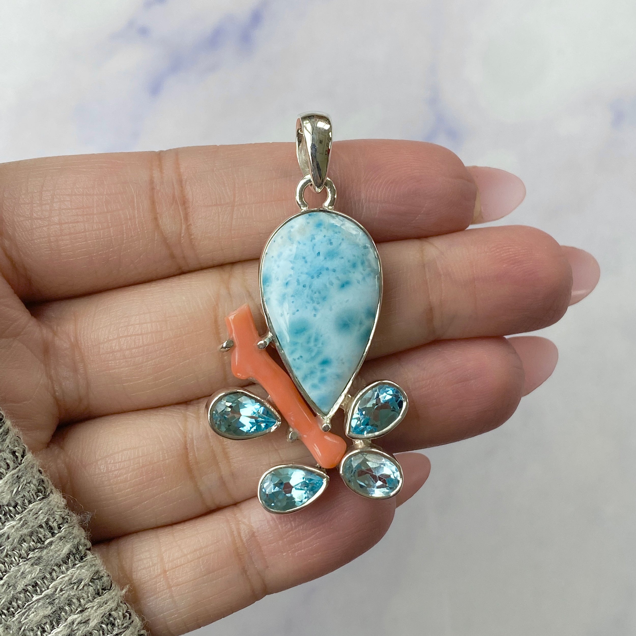 Larimar Pendant-(LAR-P-72.)