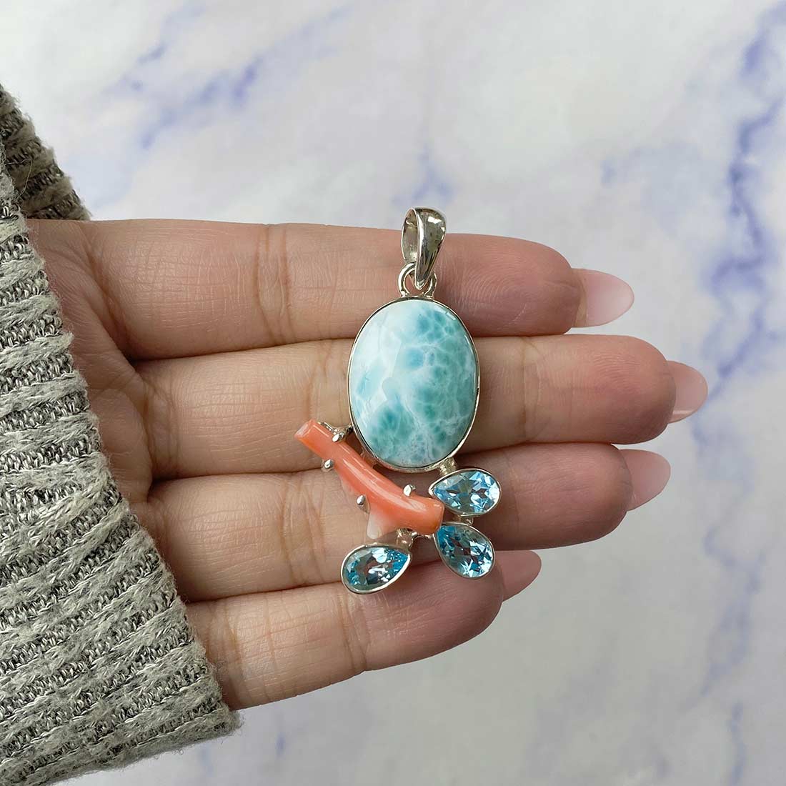 Larimar Pendant-(LAR-P-73.)