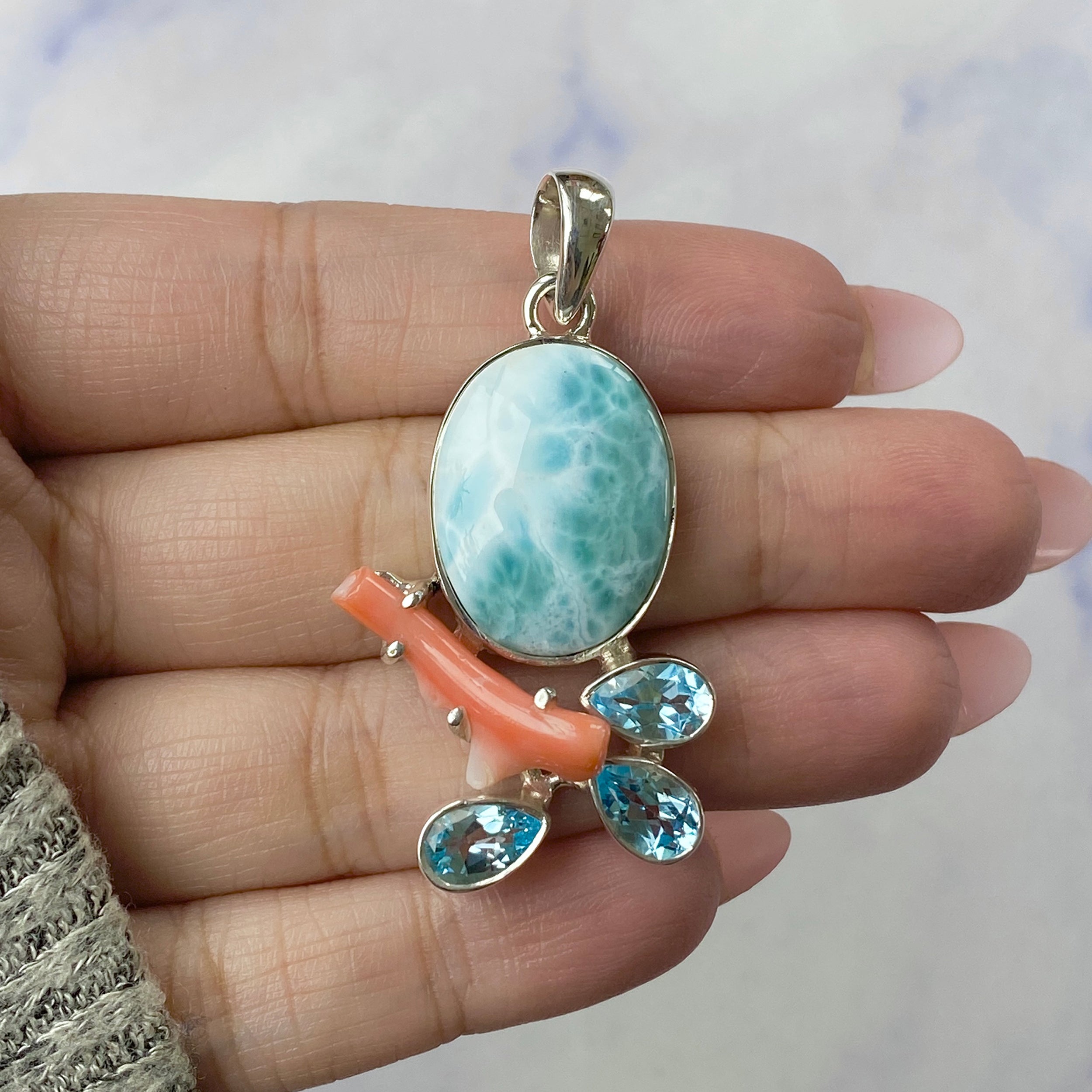 Larimar Pendant-(LAR-P-73.)