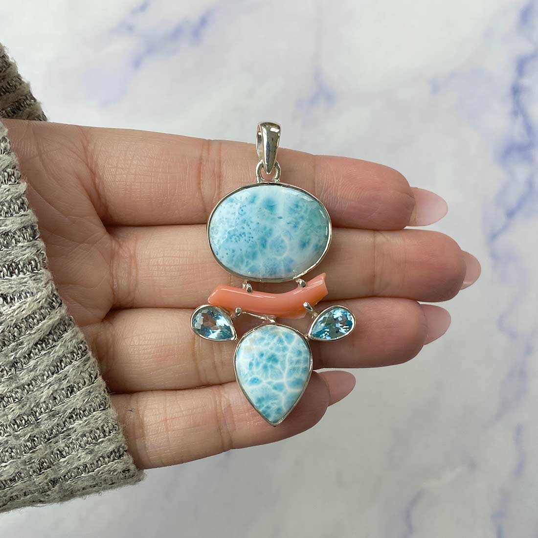 Larimar Pendant-(LAR-P-74.)