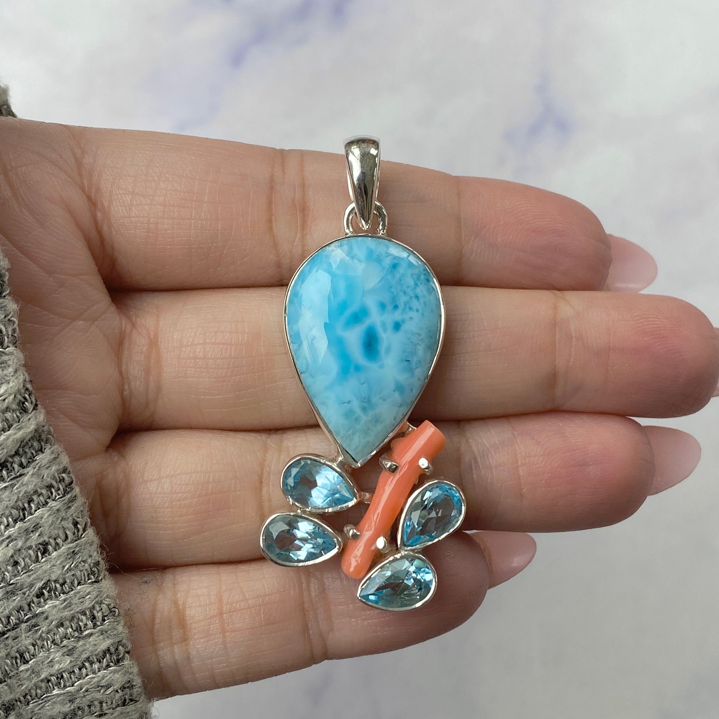 Larimar Pendant-(LAR-P-76.)