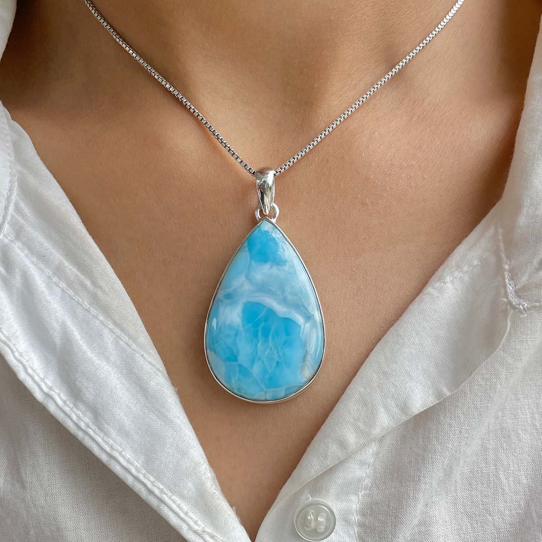 Larimar Pendant-(LAR-P-814.)