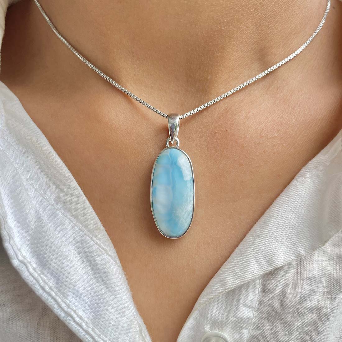 Larimar Pendant-(LAR-P-824.)