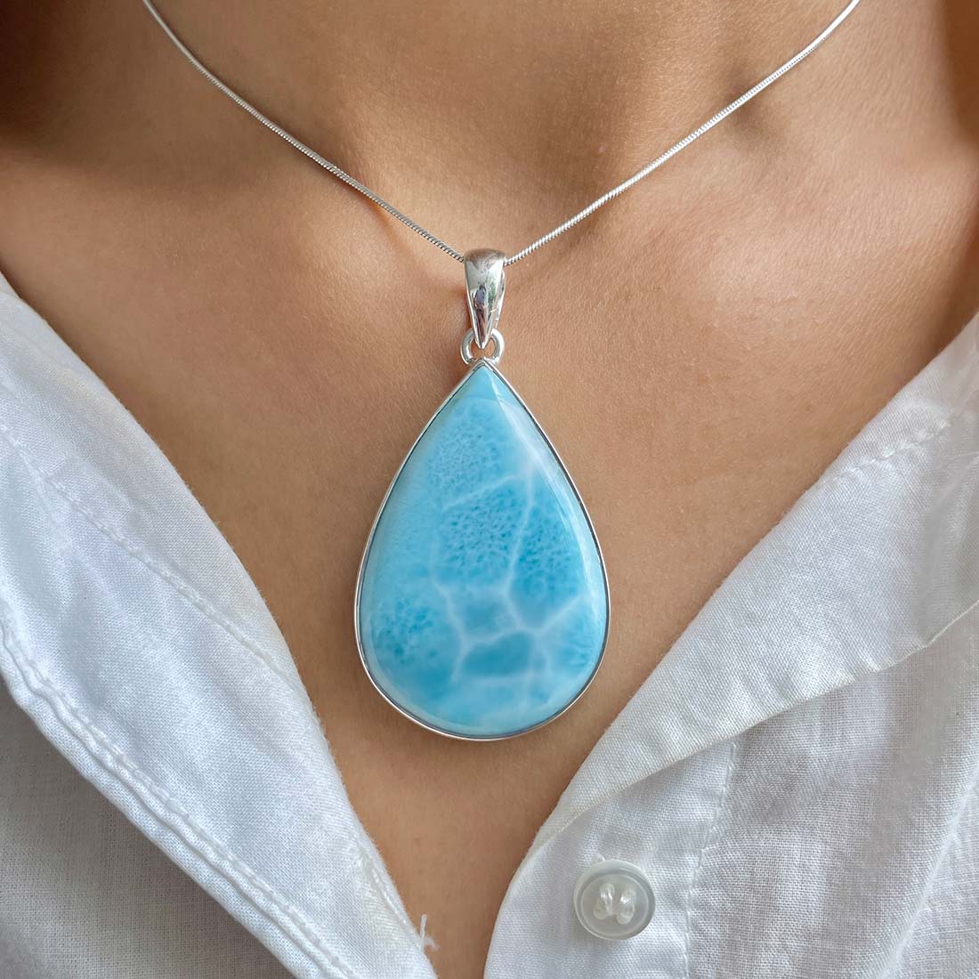 Larimar Pendant-(LAR-P-859.)