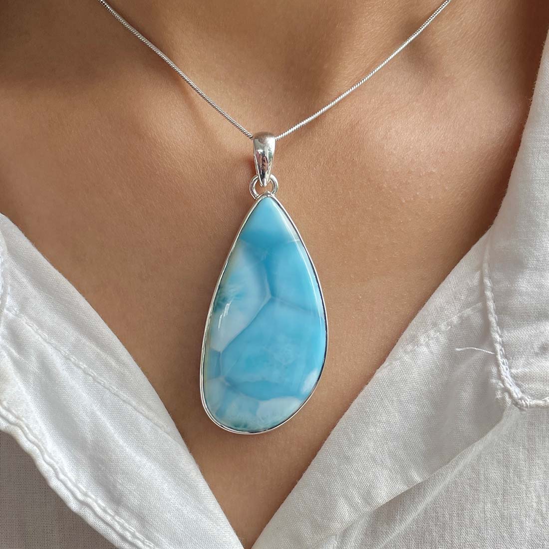 Larimar Pendant-(LAR-P-895.)