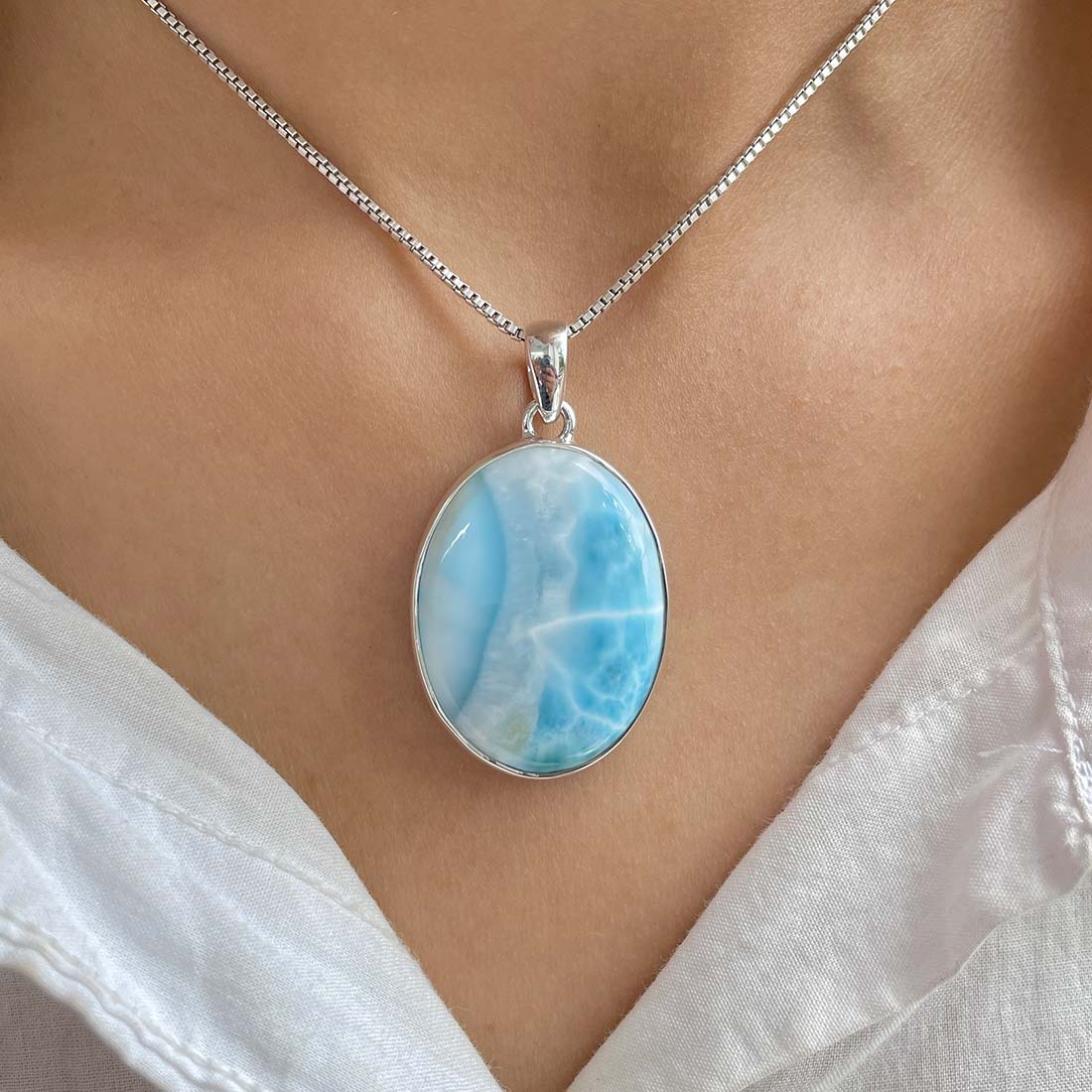 Larimar Pendant-(LAR-P-967.)