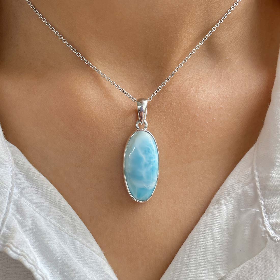 Larimar Pendant-(LAR-P-994.)
