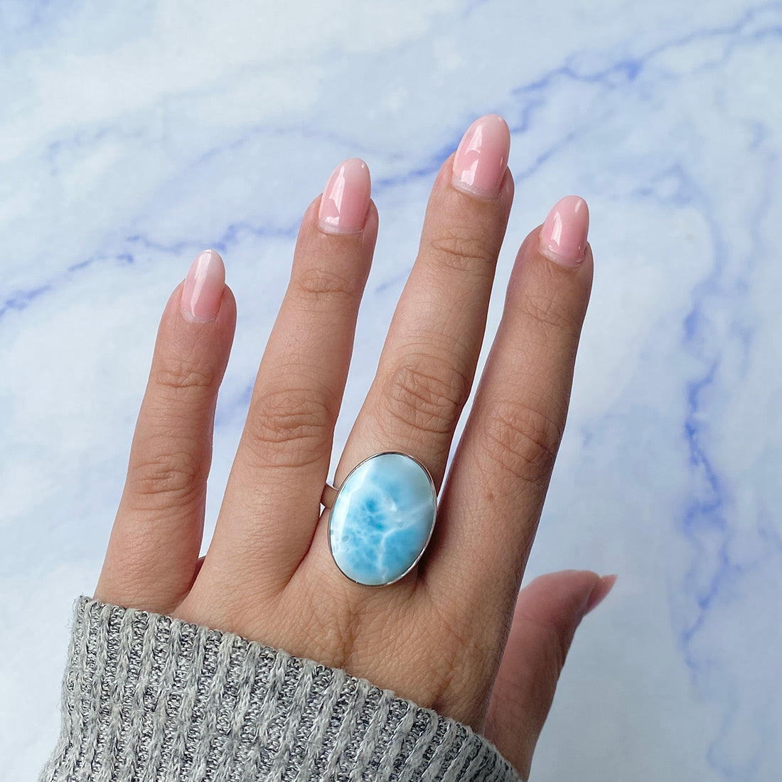 Larimar Adjustable Ring-(LAR-R-1001.)