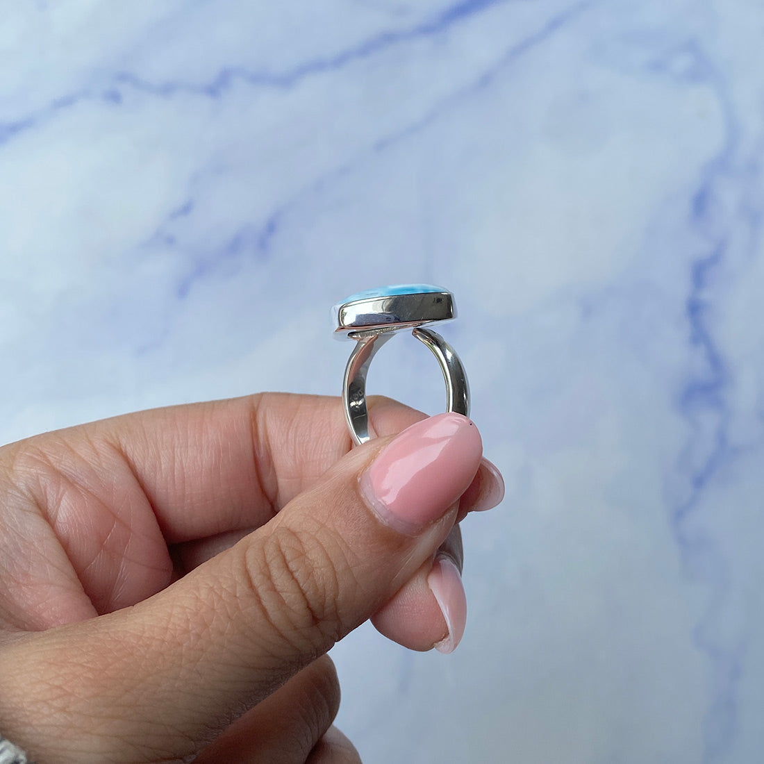 Larimar Adjustable Ring-(LAR-R-1015.)