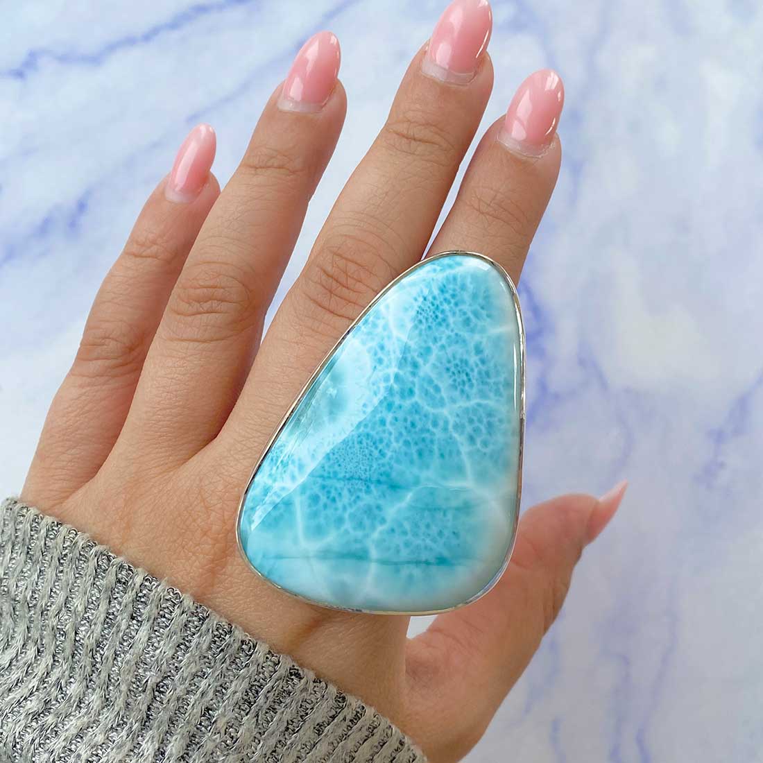 Larimar Adjustable Ring-(LAR-R-102.)
