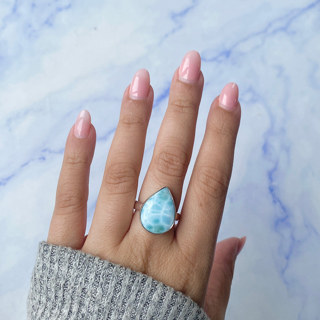 Larimar Adjustable Ring-(LAR-R-1056.)