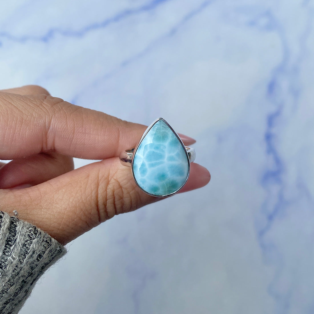 Larimar Adjustable Ring-(LAR-R-1056.)