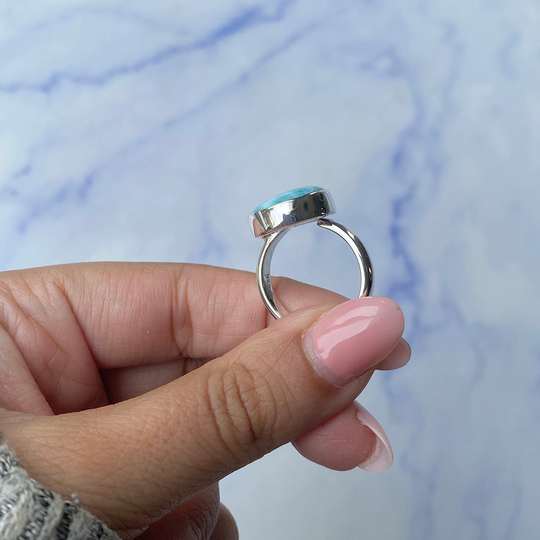 Larimar Adjustable Ring-(LAR-R-1065.)