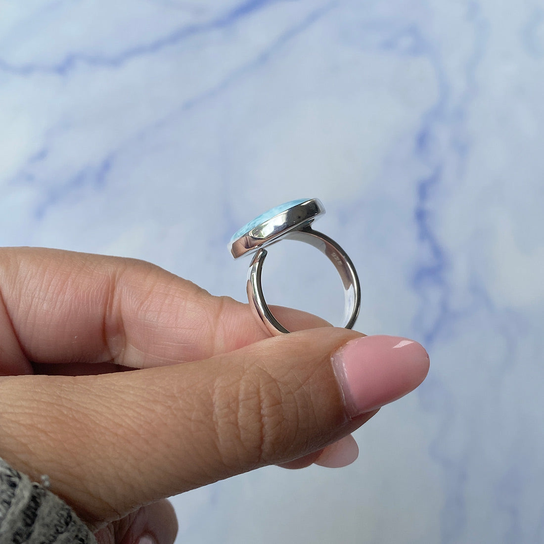 Larimar Adjustable Ring-(LAR-R-1066.)