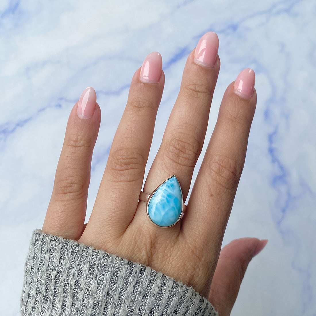 Larimar Adjustable Ring-(LAR-R-1068.)
