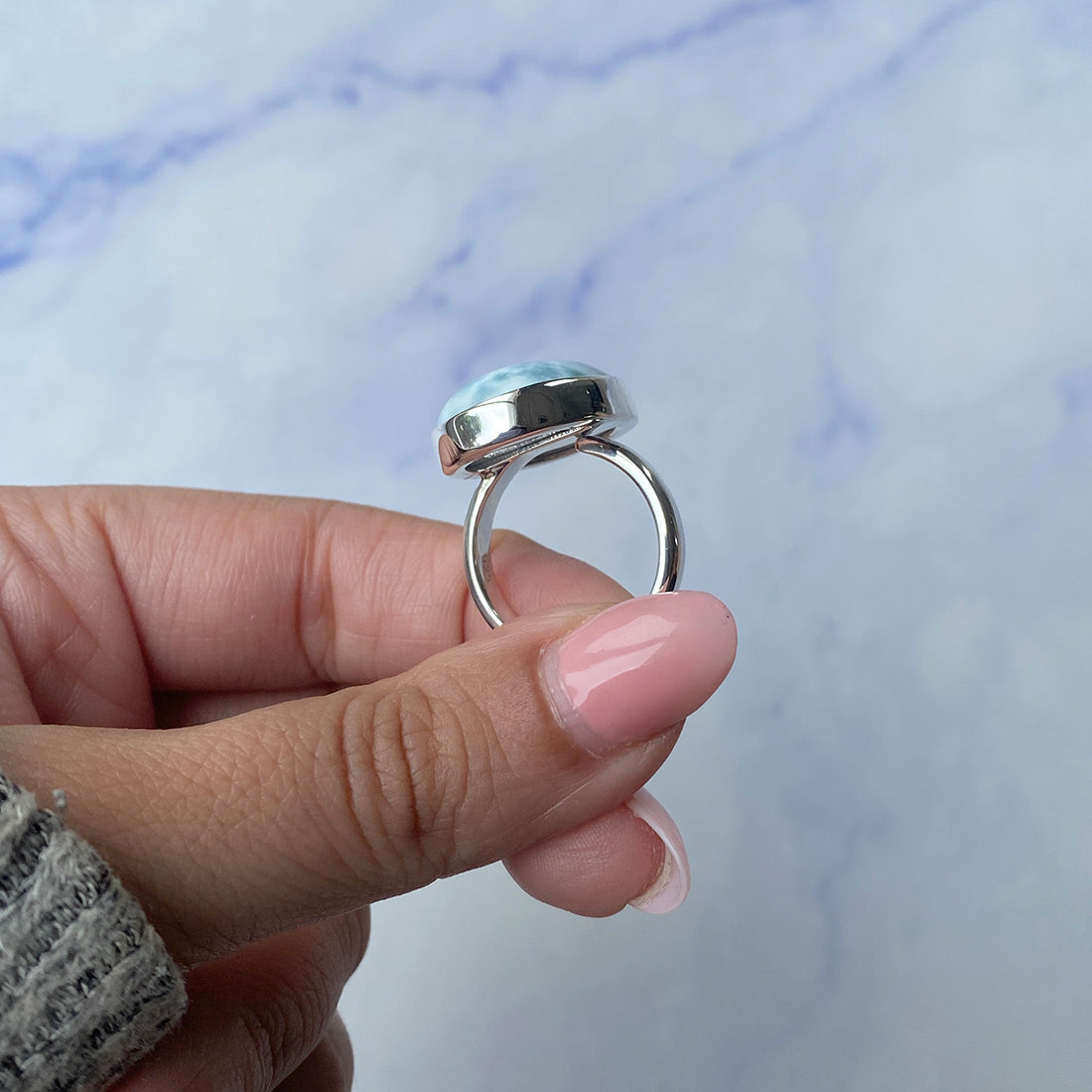 Larimar Adjustable Ring-(LAR-R-1075.)