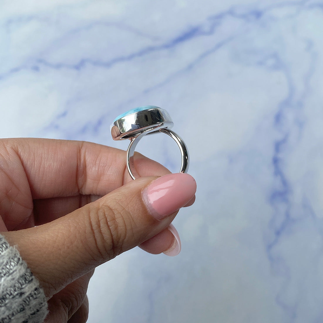 Larimar Adjustable Ring-(LAR-R-1082.)