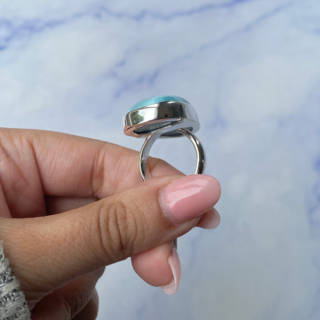 Larimar Adjustable Ring-(LAR-R-1085.)