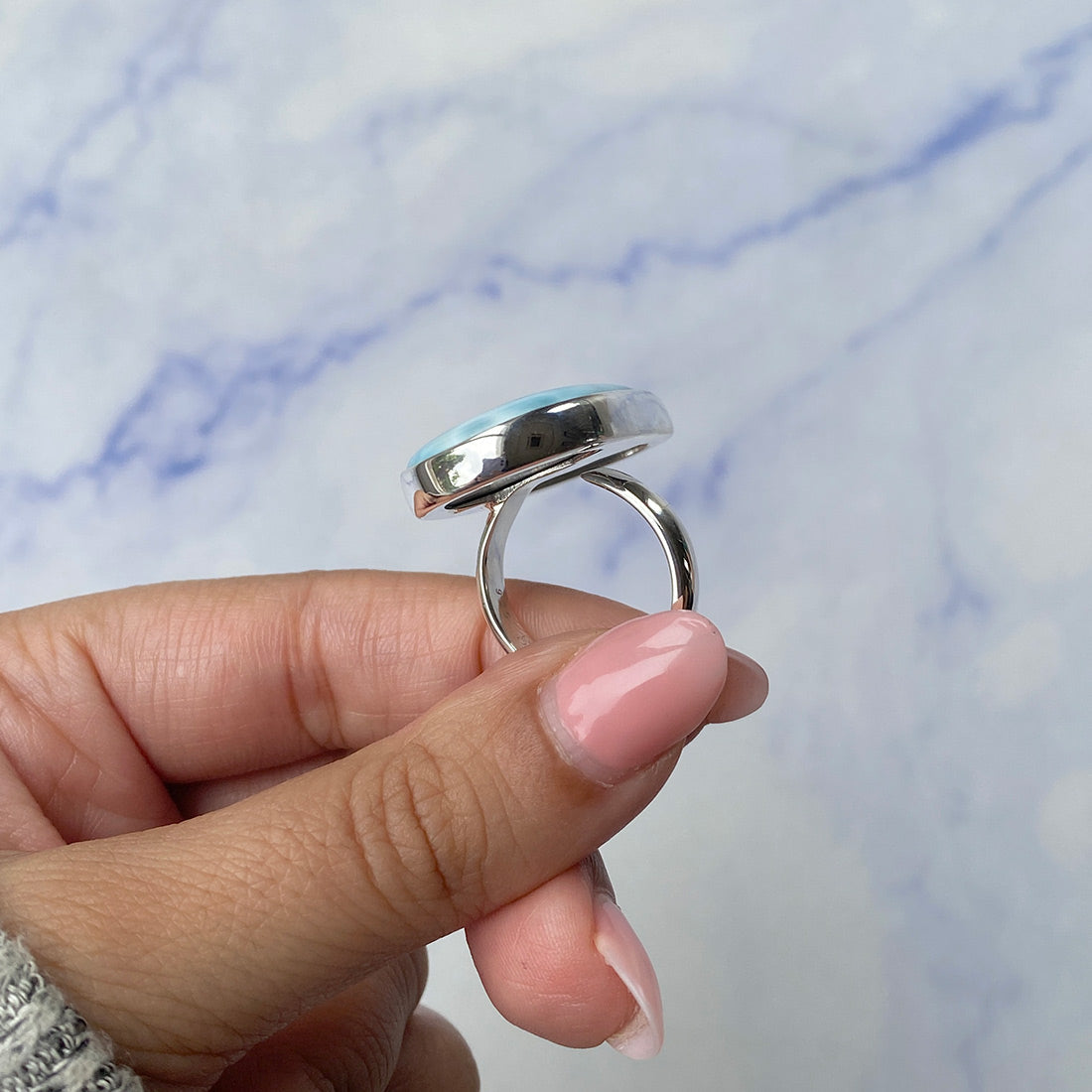 Larimar Adjustable Ring-(LAR-R-1096.)