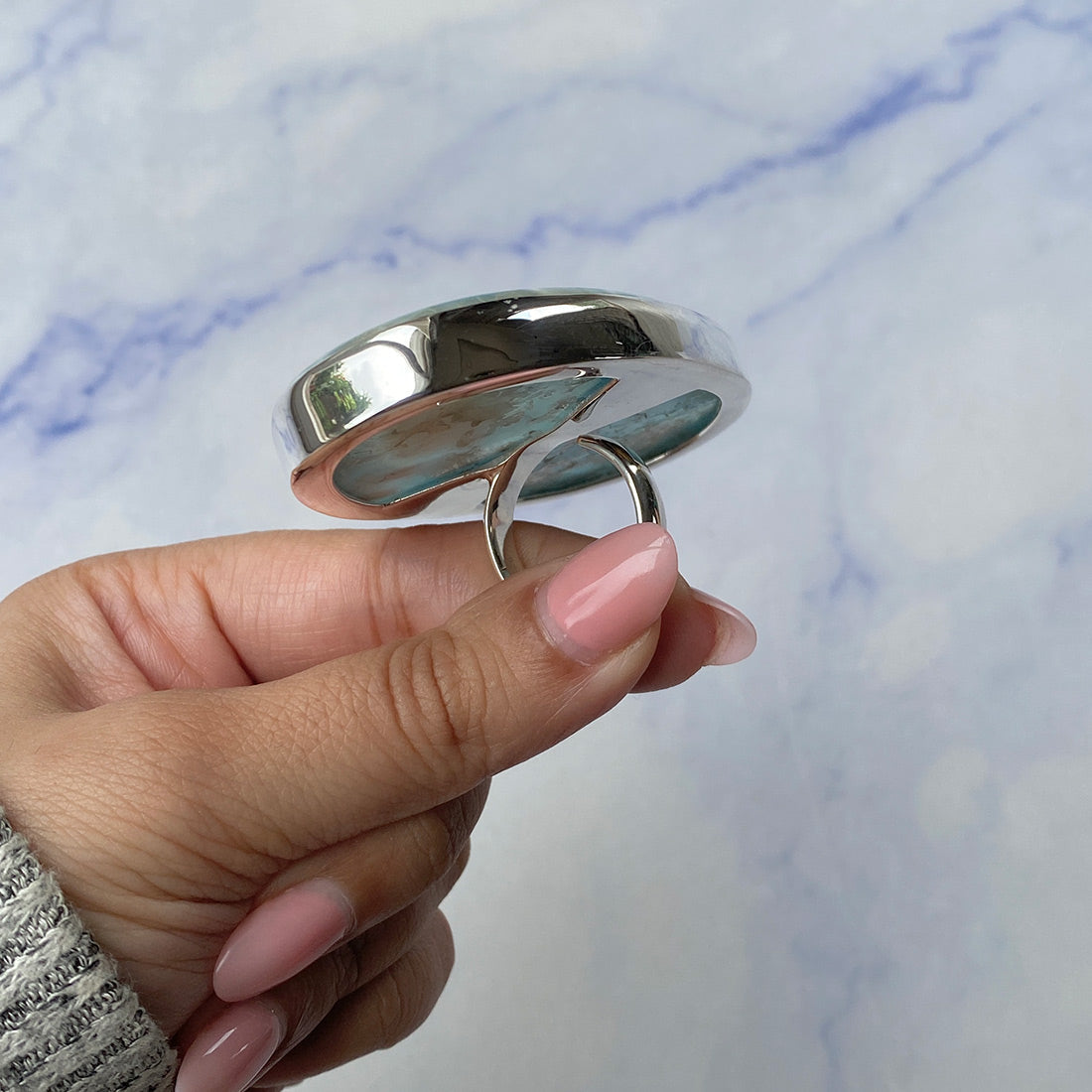 Larimar Adjustable Ring-(LAR-R-1098.)