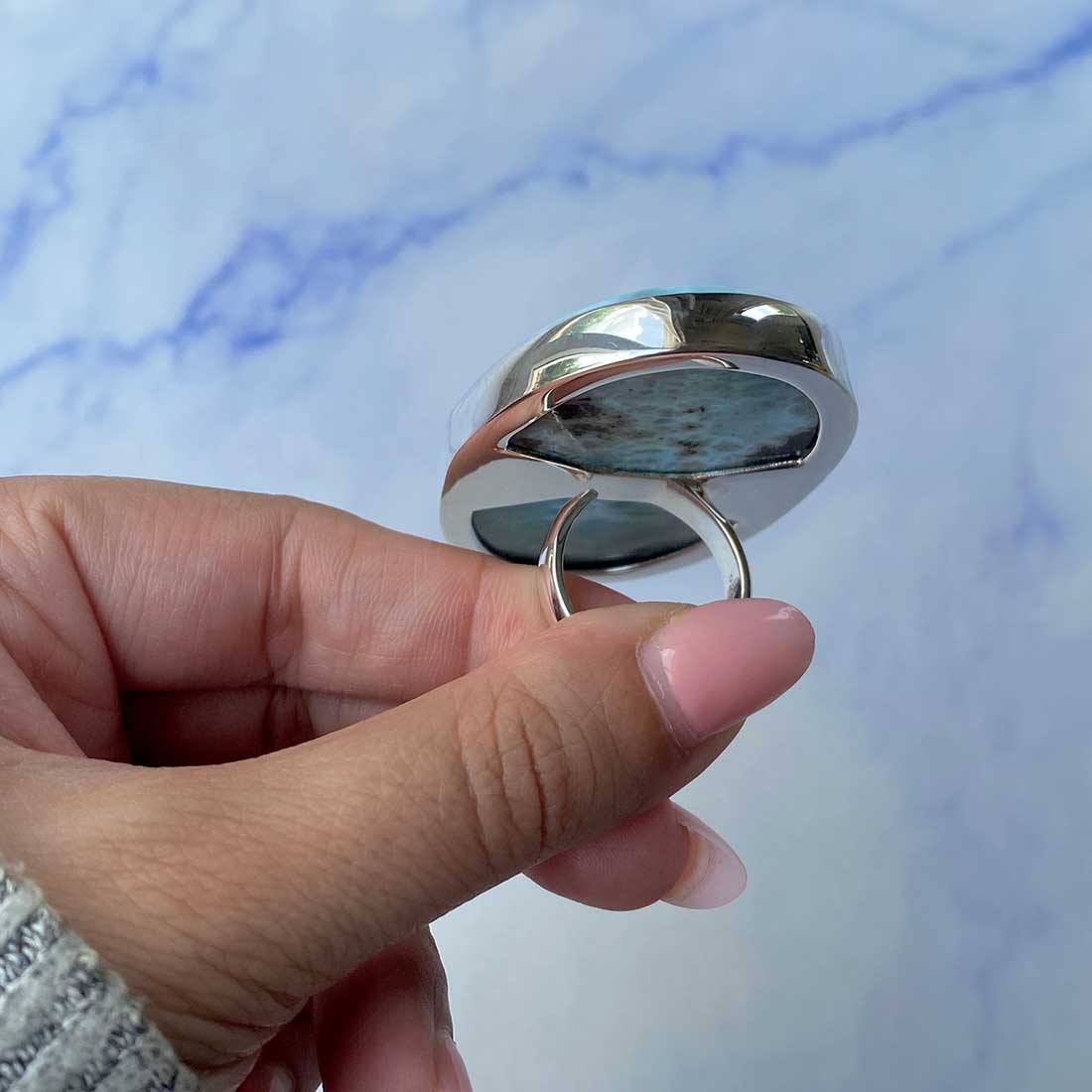 Larimar Adjustable Ring-(LAR-R-1099.)